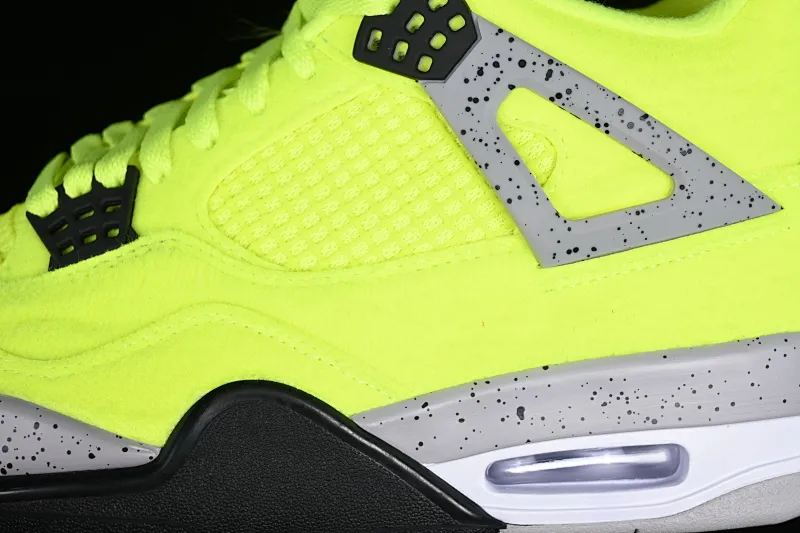 All categories Air Jordan Jordan series basketball shoes Air Jordan 4 Air Jordan 4 Retro "Bred Reimagined" AJ4 Joe 4 fluorescent yellow tennis felt upper DV6773-700